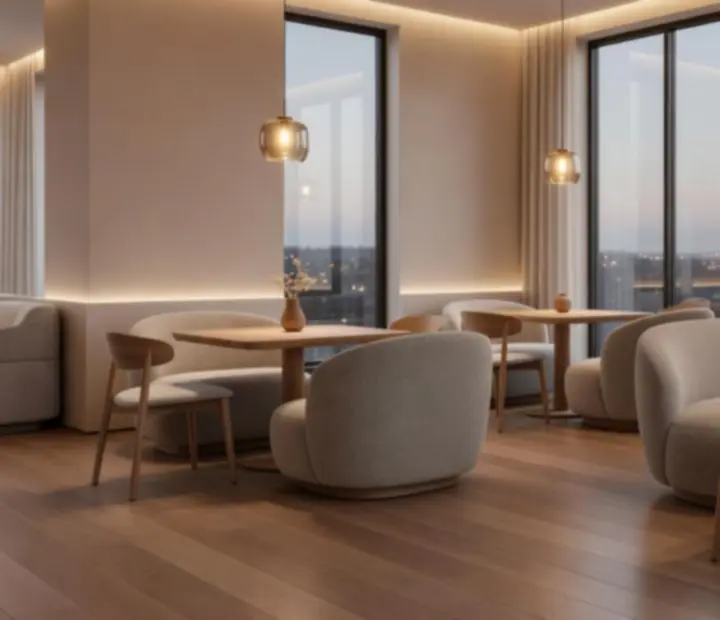 Designový interiér pražské restaurace se špičkovým osvětlením